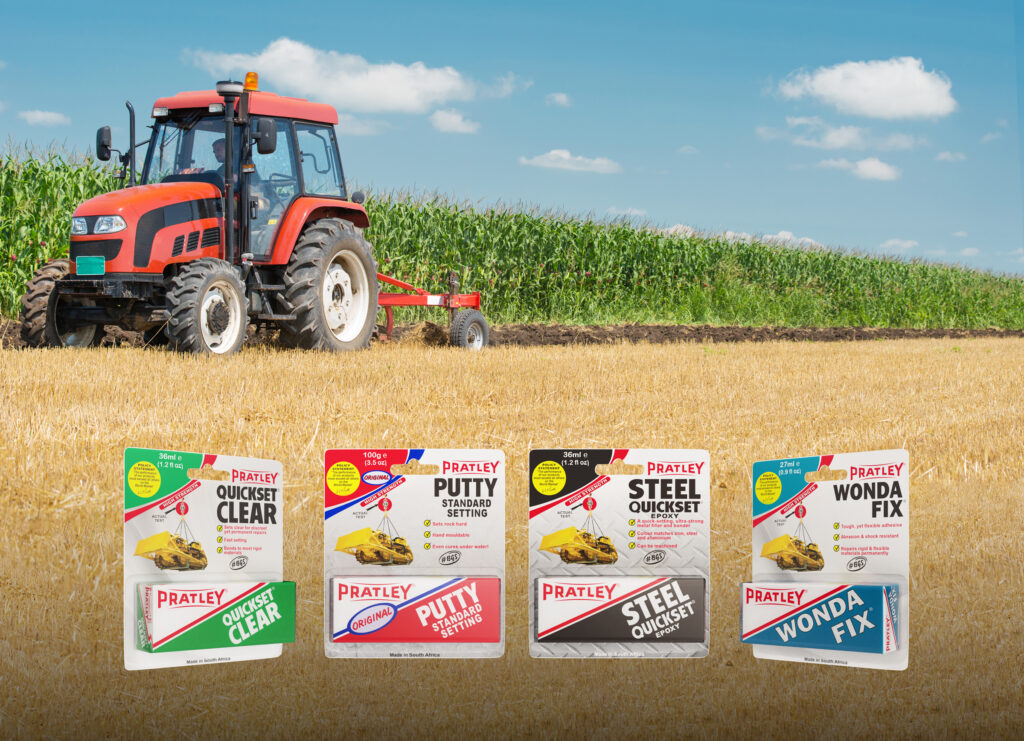 Pratley has adhesives ran for general equipment repairs and farm maintenance