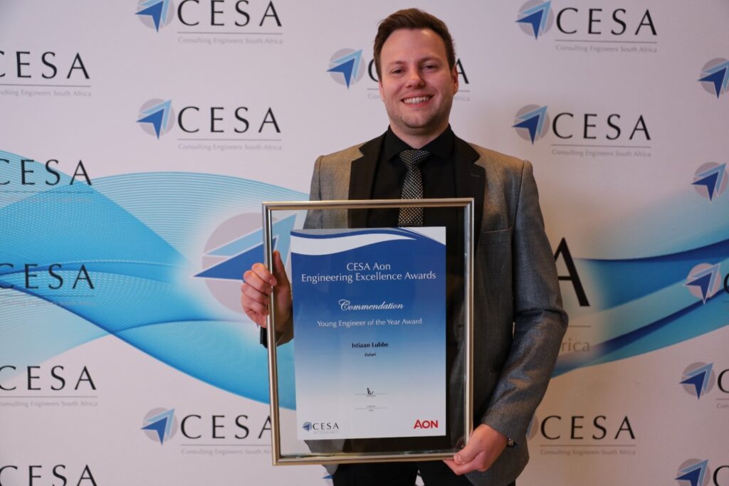 Stiaan Lubbe from Zutari won the 2024 CESA Aon Young Engineer of the Year