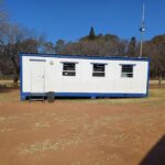 One of the mobile classrooms in use
