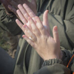 Pratley Quickset Putty being mixed together before being applied to the rhino horn