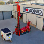 Reverse circulation drill rig with solar powered command trailer at the Rosond head office in Midrand