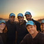 (Front row, L to R) Dylan Bezuidenhout, Kim Roos, Nico Bezuidenhout, Diane Busch, and Wesley Duffy